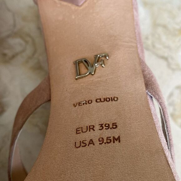 DIANE VON FURSTENBERG Suede Leather Slingback Stiletto Heels Strappy Sandals - Picture 8 of 11